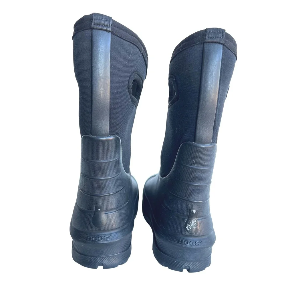 Bogs Kids Classic High Waterproof Insulated Rain Boots Black Pull On Size 3
